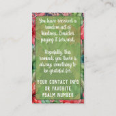 Carte De Visite Pay it Forward Random Act of Kindness Christmas (Dos)