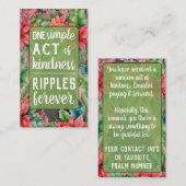 Carte De Visite Pay it Forward Random Act of Kindness Christmas (Devant / Derrière)