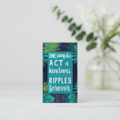 Carte De Visite Pay it Forward Random Act of Kindness Teal Blue (Debout devant)