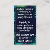 Carte De Visite Pay it Forward Random Act of Kindness Teal Blue (Dos)