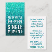 Carte De Visite Pay it Forward Random Act of Kindness Turquoise (Devant / Derrière)