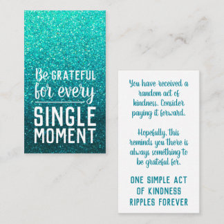 Carte De Visite Pay it Forward Random Act of Kindness Turquoise