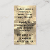 Carte De Visite Pay it Forward Random Kindness Act Gratitude Gold (Dos)
