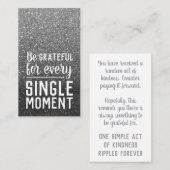 Carte De Visite Pay it Forward Random Kindness Act Silver Glitter (Devant / Derrière)
