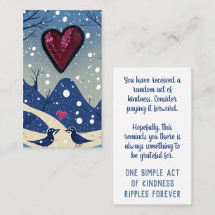 Carte De Visite Payez-le à l'avant Random Act of Kindness Winter B