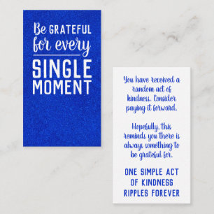 Carte De Visite Payez-le en avant Gratitude Random Act of Kindness