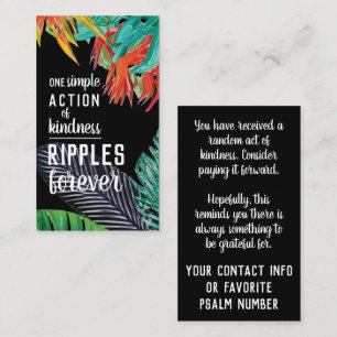 Carte De Visite Payez-le en avant l'acte aléatoire de bonté paradi