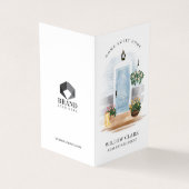 Carte De Visite Pays Aquarelle Porte Bleue Agent Immobilier (Extérieur)