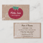 Carte De Visite Pays Artisanat Bio Papier Tomate Nutrition (Devant / Derrière)