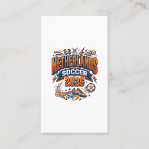 Carte De Visite Pays-Bas Football 2026 Football Gras Pays Typogr