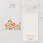 Carte De Visite Pays Boho Fleurs sauvages Floral Écran d'oreille (Devant / Derrière)