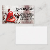 Carte de visite Pays Bois Clé de mon Coeur Rustiqu (Devant / Derrière)