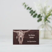 Carte De Visite Pays de l'Ouest Brown Russe Cowboy Bull Cow Crâne (Debout devant)