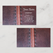 Carte De Visite Pays de l'Ouest Patiné Stitch Faux Cuir (Devant / Derrière)