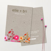 Carte De Visite Pays Floral Boho Kraft Écran d'oreille Stud