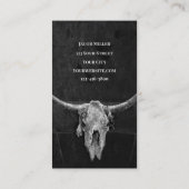 Carte De Visite Pays Occidental Taureau de cowboy noir et blanc (Dos)