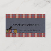 Carte De Visite Pays primitif Americana Rouge, blanc, bleu Plaid (Dos)