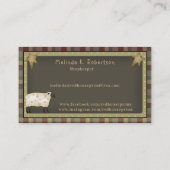 Carte De Visite Pays primitif Saltbox rustique et étoiles (Dos)