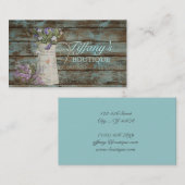 Carte De Visite pays rustique de lavande en bois bleue grise de (Devant / Derrière)