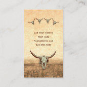 Carte De Visite Pays rustique de l'Ouest Cowboy Cow Taureau (Dos)