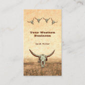 Carte De Visite Pays rustique de l'Ouest Cowboy Cow Taureau (Devant)