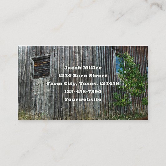 Carte De Visite Pays Rustique ferme (Dos)