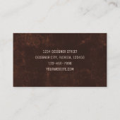 Carte De Visite Pays Rustique foncé Brown Grunge Texture (Dos)
