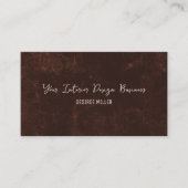 Carte De Visite Pays Rustique foncé Brown Grunge Texture (Devant)