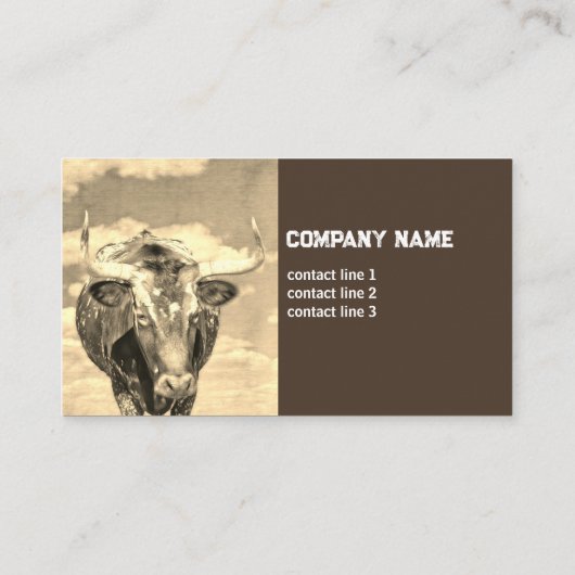 Carte De Visite pays rustique londres vache sépia tons (Dos)