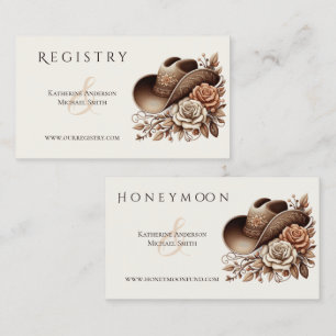 Carte De Visite Pays Western Cowgirl Casquette avec fleurs