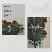 Carte De Visite PAYSAGE ALIEN, ARBRES LAGON HYPERION Sci Fi Gris (Devant / Derrière)