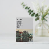 Carte De Visite PAYSAGE ALIEN, ARBRES LAGON HYPERION Sci Fi Gris (Debout devant)