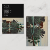 Carte De Visite PAYSAGE ALIEN, ARBRES LAGON HYPERION Sci Fi Noir (Devant / Derrière)