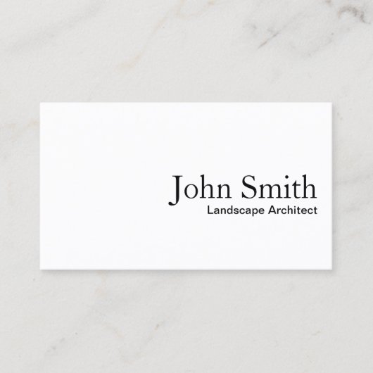Carte De Visite Paysage Architect Blanc clair (Devant)