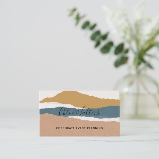 Carte De Visite Paysage Boho moderne avec code QR (Debout devant)