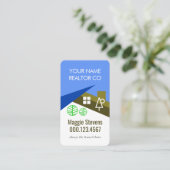 Carte De Visite Paysage d'arbre de toit bleu créatif (Debout devant)