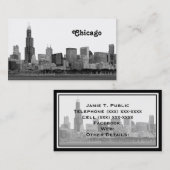 Carte De Visite Paysage de Chicago Gravé (Devant / Derrière)