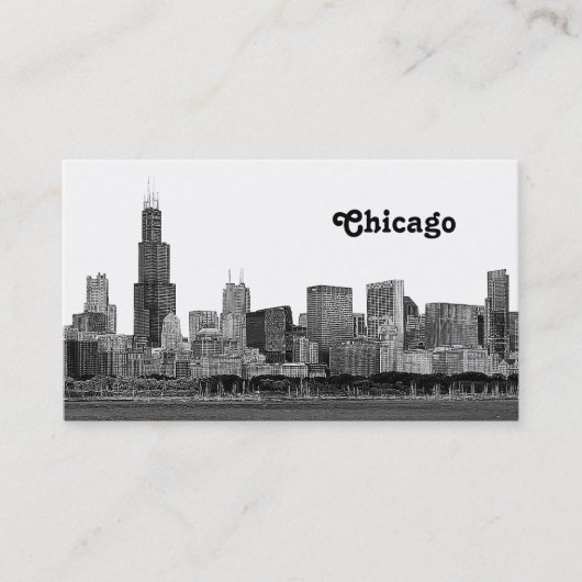 Carte De Visite Paysage de Chicago Gravé (Devant)