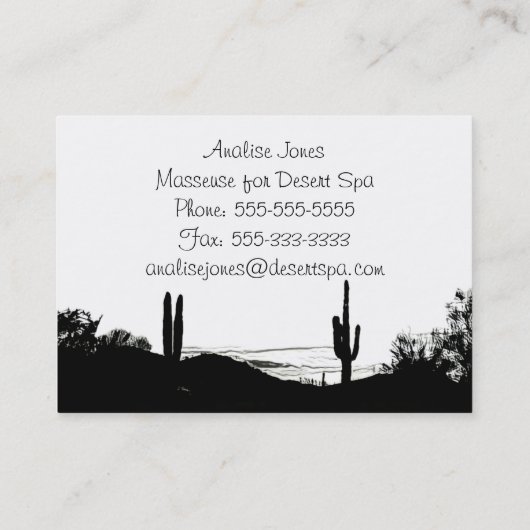 Carte De Visite Paysage de désert (Dos)