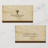 Carte De Visite Paysage de jardin de sable vert d'arbre élégant (Devant / Derrière)