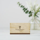 Carte De Visite Paysage de jardin de sable vert d'arbre élégant (Debout devant)