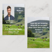 Carte De Visite Paysage de la ferme de bovins Memorial Keepsaké (Devant / Derrière)