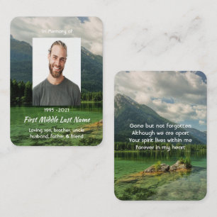 Carte De Visite Paysage de lac de montagne souvenir commémoratif