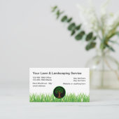 Carte De Visite Paysage De Pelouse Et Service D'Arbres (Debout devant)