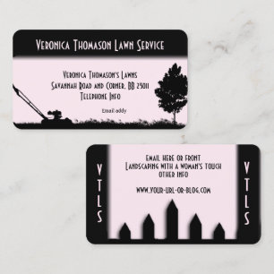 Carte De Visite Paysage de service de pelouse avec une touche de f