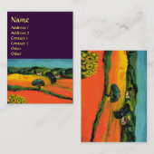 Carte De Visite PAYSAGE DE TOSCANE AVEC FLEUVES, Violet (Devant / Derrière)