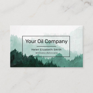 Carte De Visite Paysage des montagnes de la Watercolor Oils essent