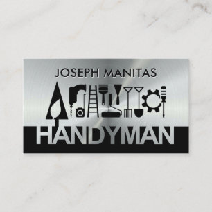 Carte De Visite Paysage d'outils créatifs de Handyman en argent