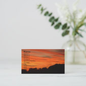 Carte De Visite Paysage du ciel orange (Debout devant)