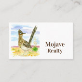 Carte De Visite Paysage du désert d'oiseaux de Roadrunner Fleur du (Devant)
